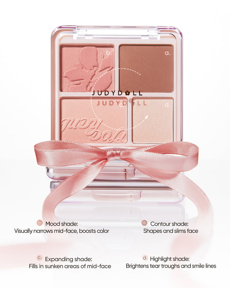 JUDYDOLL 2-In-1 Blush & Highlight Palette