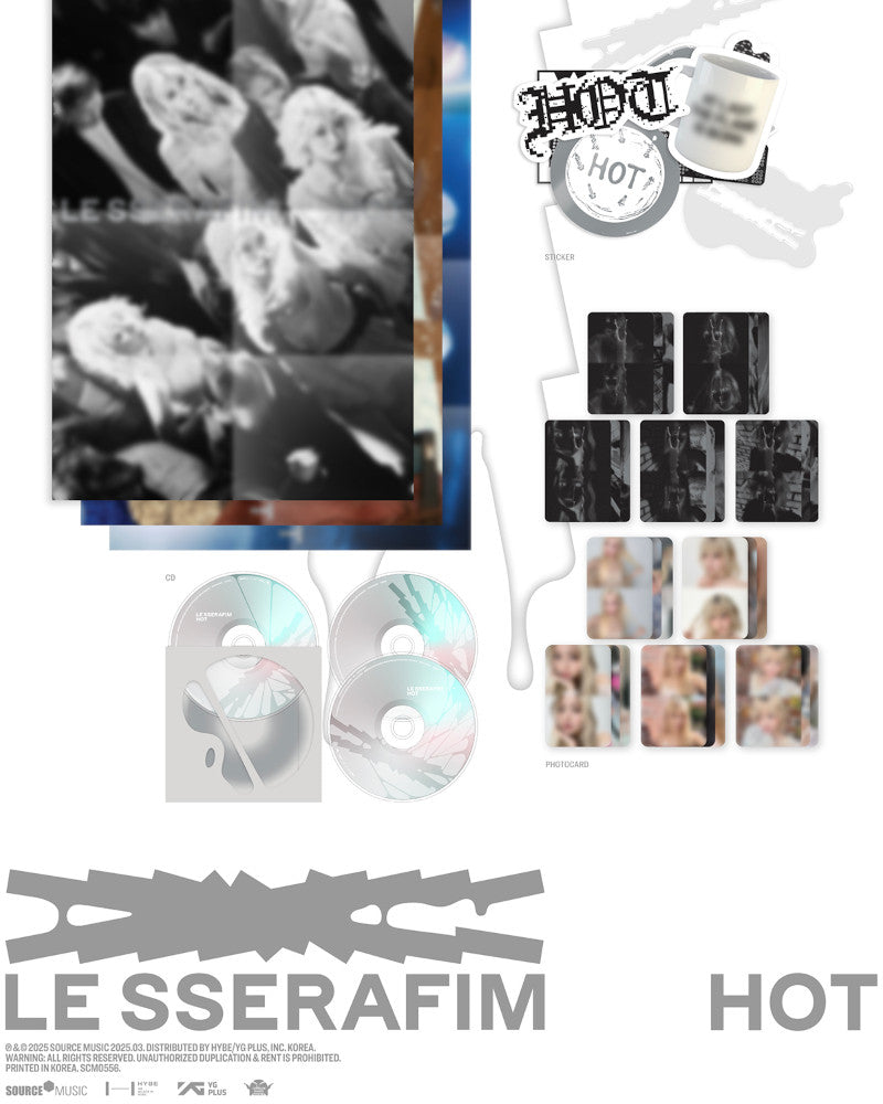 LE SSERAFIM - 5th Mini Album 'HOT' (3 Versions)