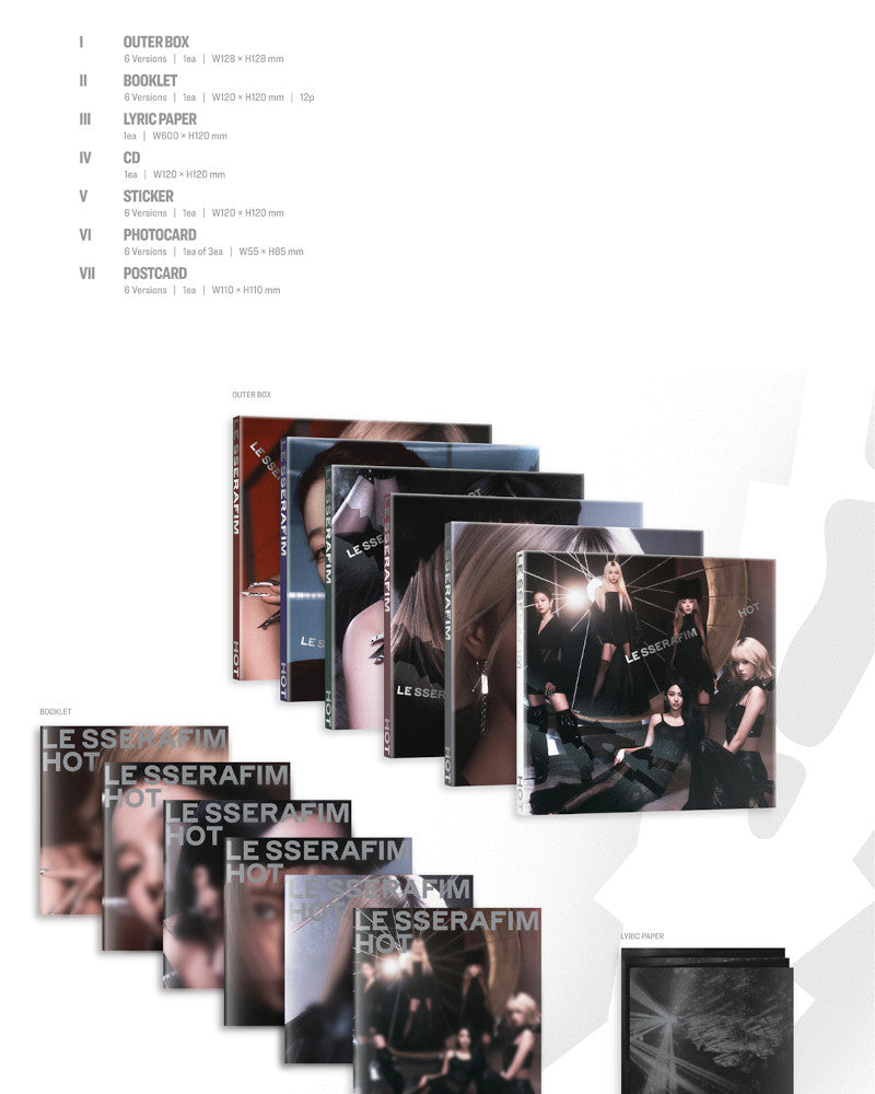 LE SSERAFIM - 5th mini album 'HOT' (COMPACT ver.) (6 Versions)