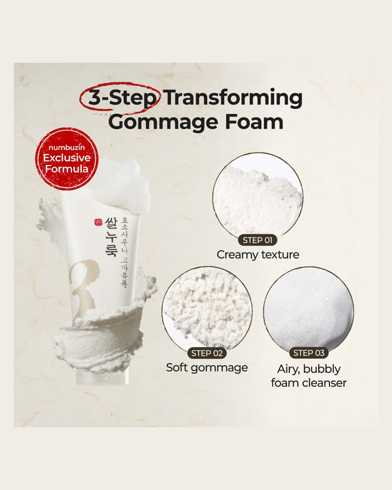 Mousse nettoyante adoucissante pour la peau aux enzymes de riz numbuzin n°3