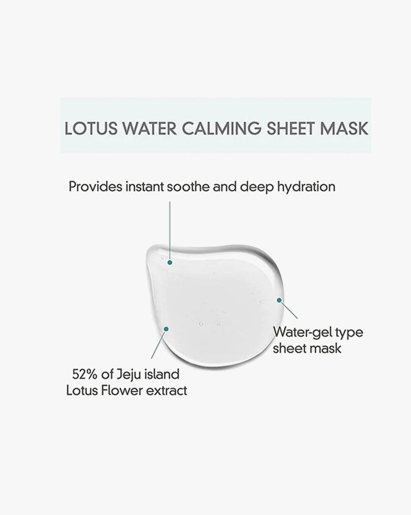 Masque en tissu apaisant à l'eau de lotus pure ROVECTIN