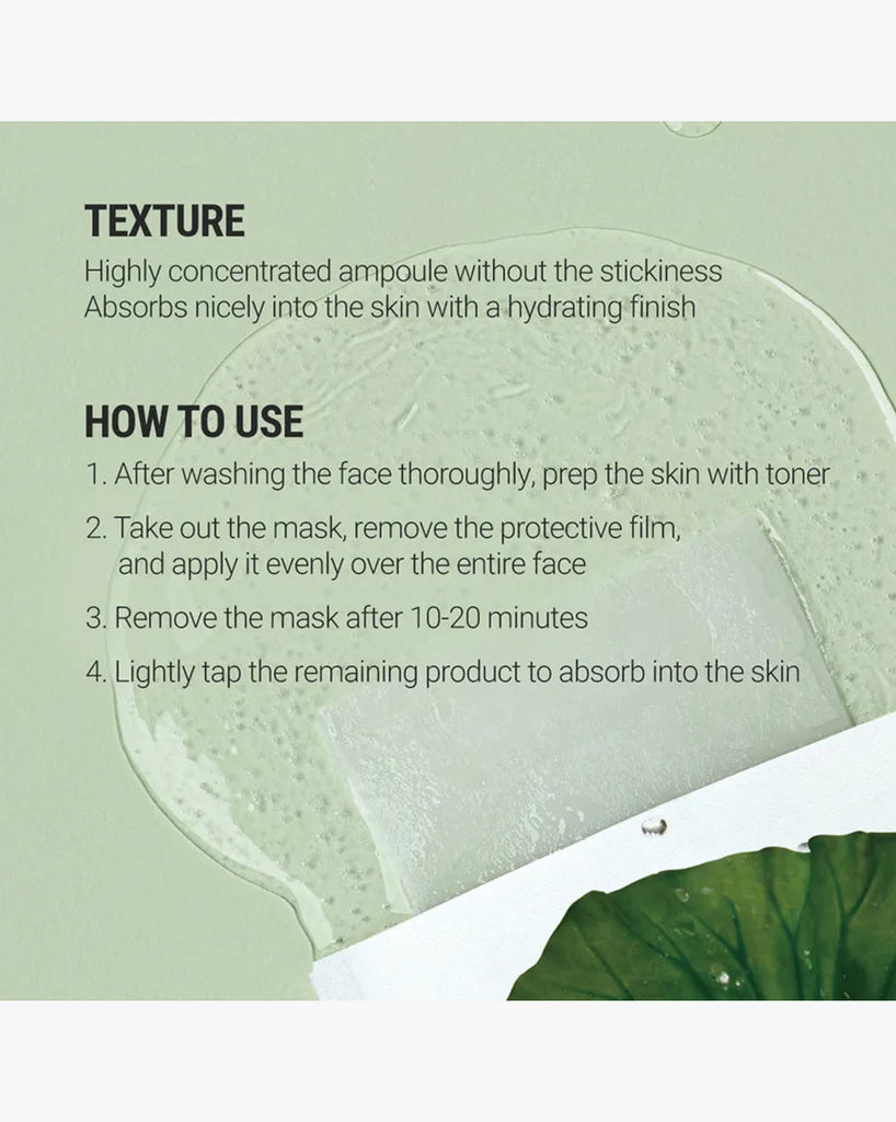 Masque en tissu apaisant à l'eau de lotus pure ROVECTIN