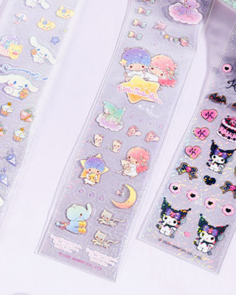 Feuille d'autocollants pailletés Personnages Sanrio® Wonderful Time