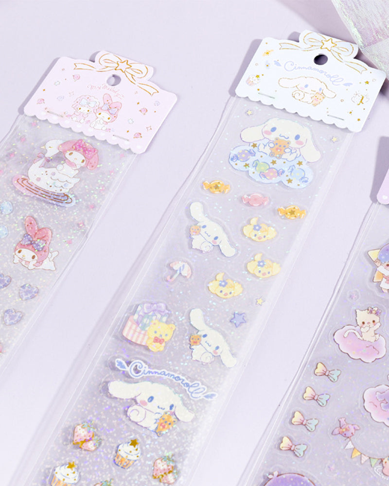 Feuille d'autocollants pailletés Personnages Sanrio® Wonderful Time
