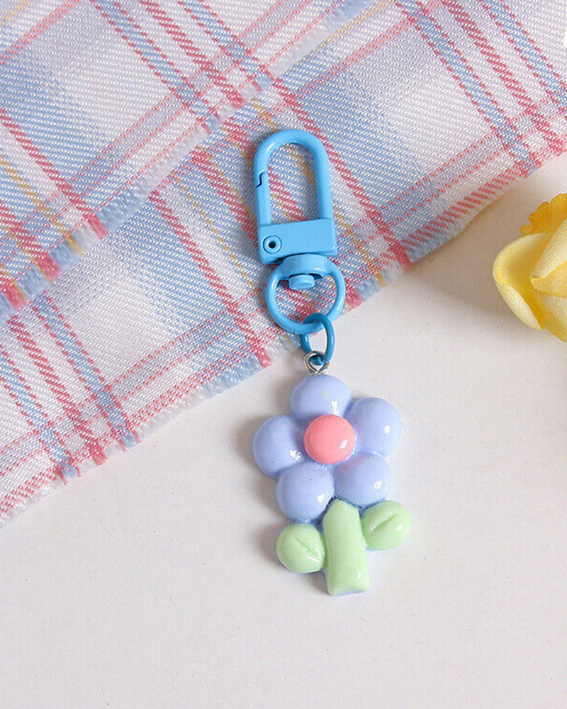 Petit porte-clés fleur en acrylique