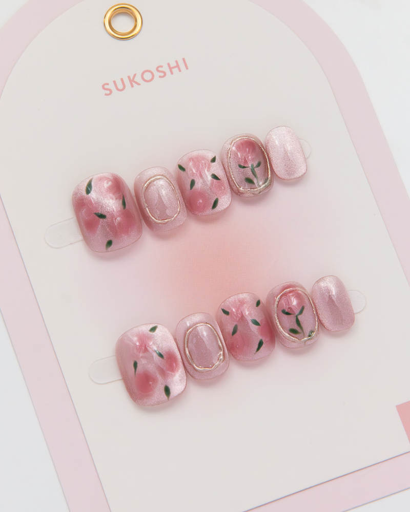 SUKOSHI Handmade Press-On Nails Rose Garden