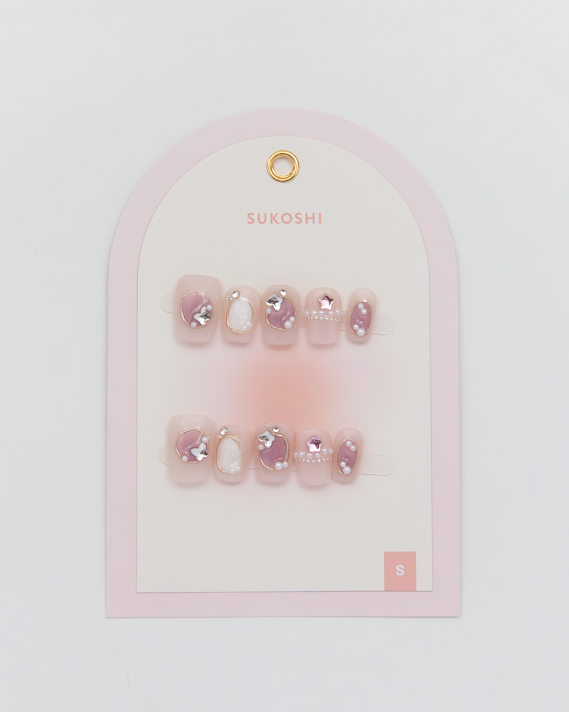 SUKOSHI Handmade Press-On Nails Pink Dollhouse