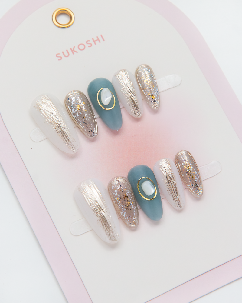 SUKOSHI Handmade Press-On Nails Mermaid Scales