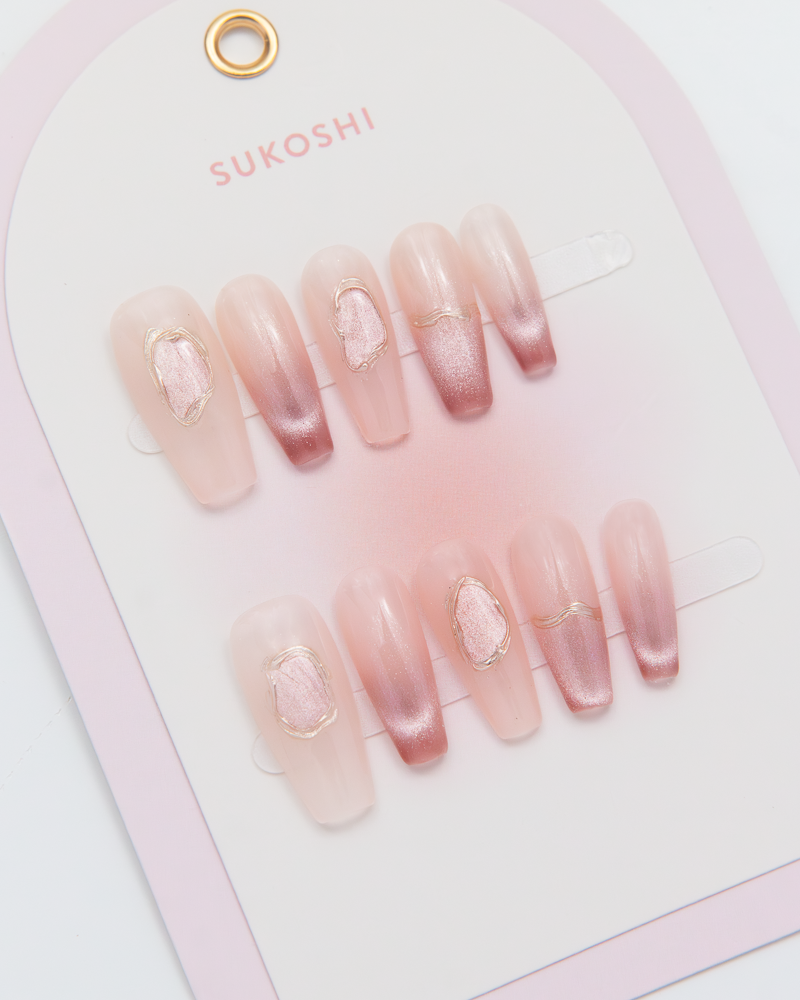 SUKOSHI Handmade Press-On Nails Glitter Sorbet