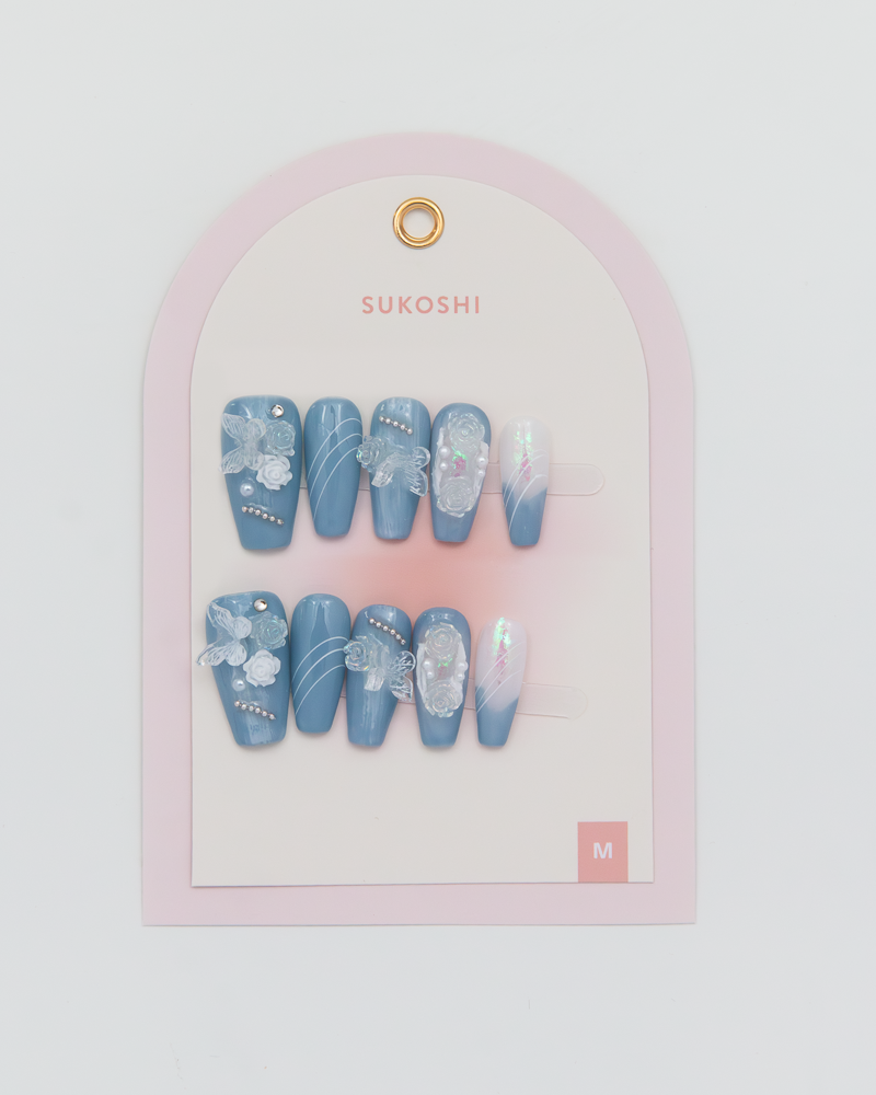 SUKOSHI Handmade Press-On Nails Seasalt Lychee