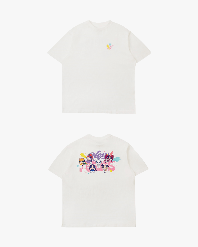THE POWERPUFF GIRLS X NJ SHORT SLEEVE T-SHIRT (WHITE)