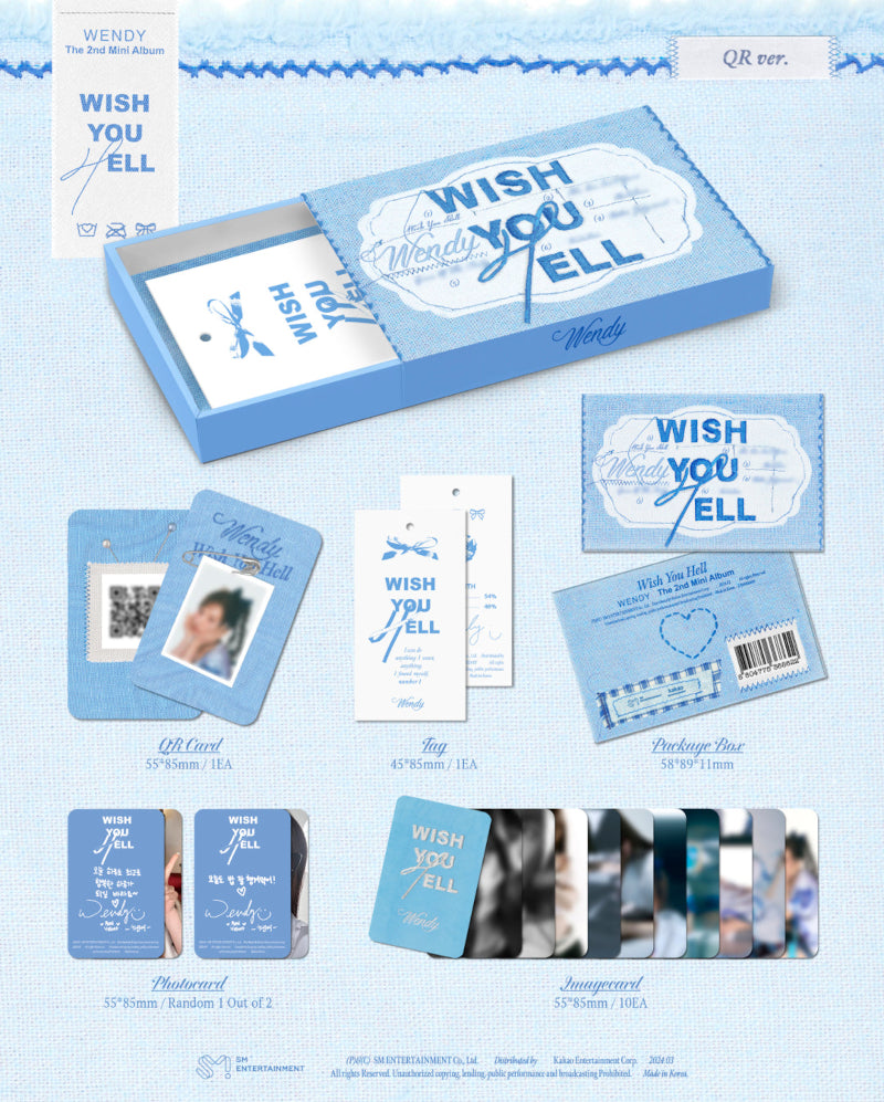 WENDY RED VELVET – 2nd Mini Album 'Wish You Hell' Versione QR (Astuccio Rosso)