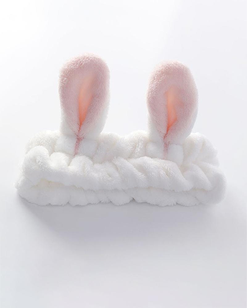Soft Bunny Ear Headband in White