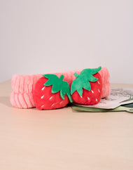 soft fluffy strawberry headband in hot pink colour style