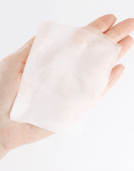 ROUND LAB Birch Juice Moisturizing Sheet Mask soaked on hand
