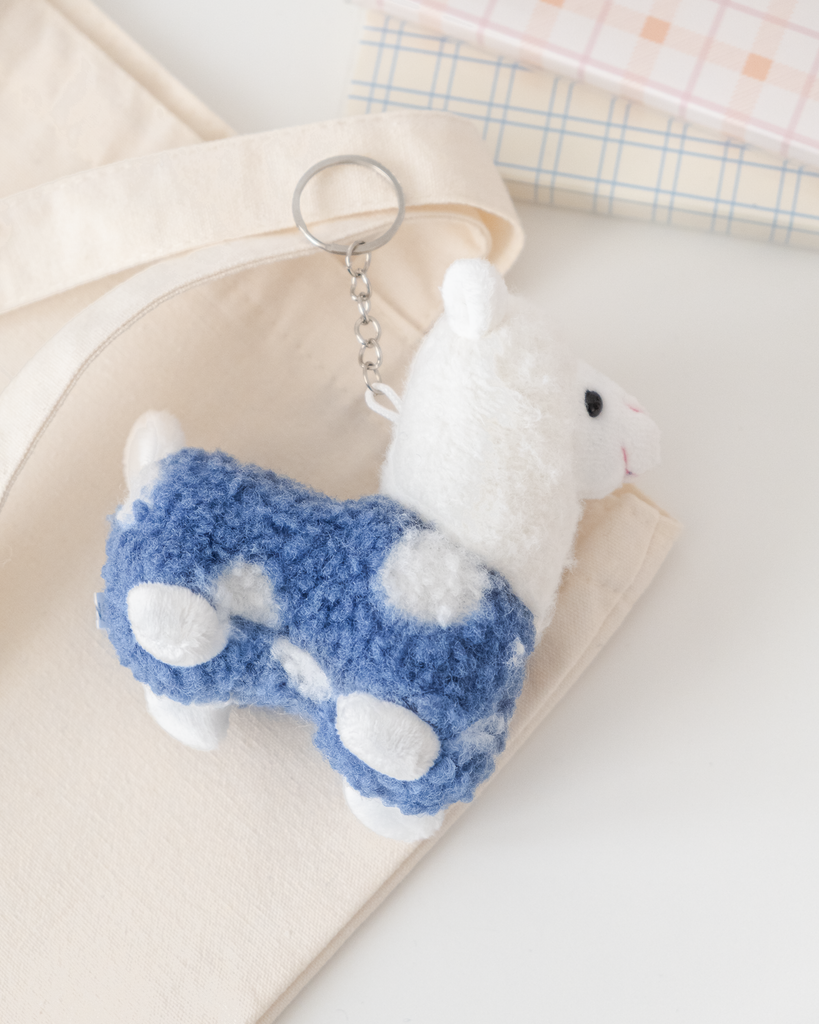 Porte-clés en peluche alpaga