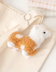 Porte-clés en peluche alpaga