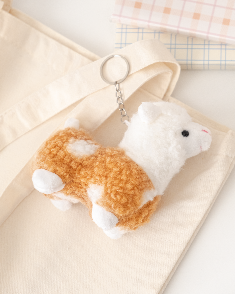 Porte-clés en peluche alpaga