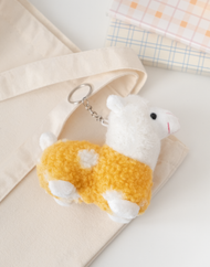 Porte-clés en peluche alpaga