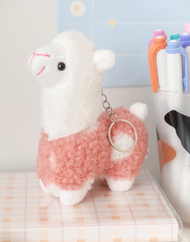 Porte-clés en peluche alpaga