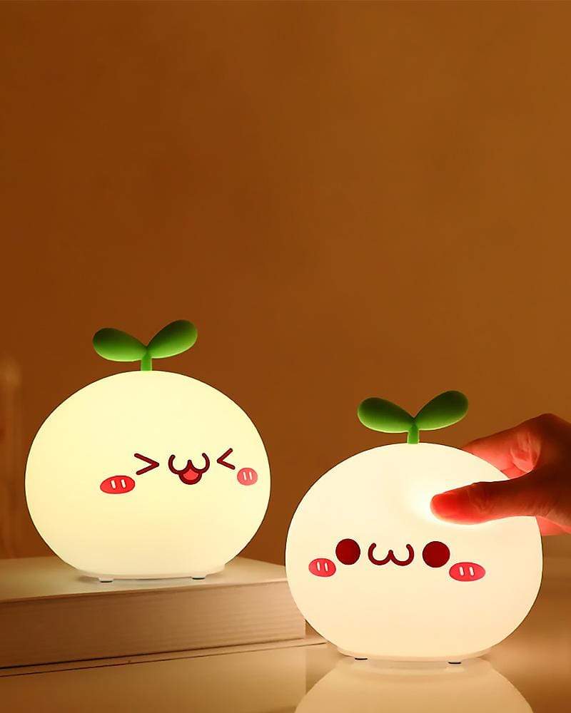 Budding Pop Night Light excited and smile mouth closed with hand squishing light