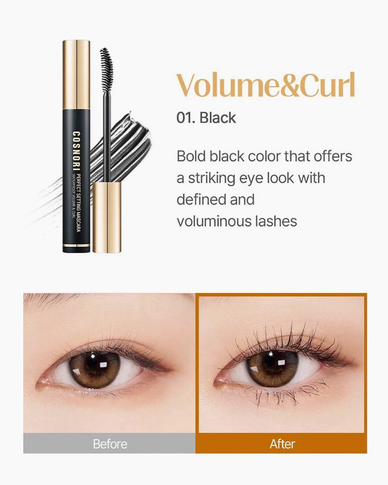 COSNORI Perfect Setting Mascara Waterproof Volume and Curl
