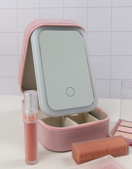 Miroir de maquillage LED pliable