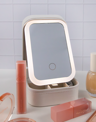Miroir de maquillage LED pliable