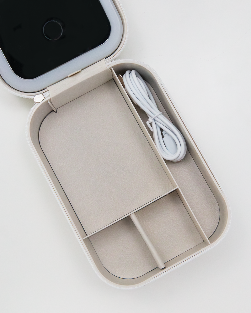 Miroir de maquillage LED pliable