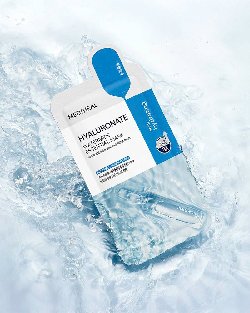 Masque essentiel à l'eau et à l'hyaluronate MEDIHEAL (Renouvellement)