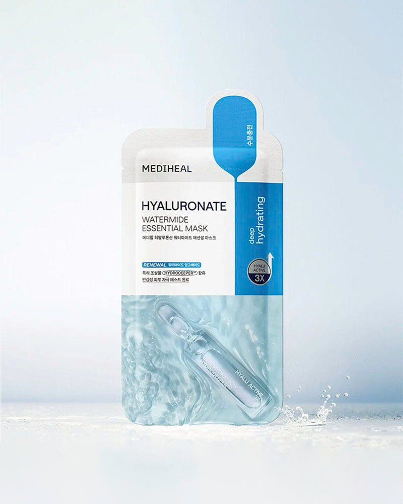 Masque essentiel à l'eau et à l'hyaluronate MEDIHEAL (Renouvellement)