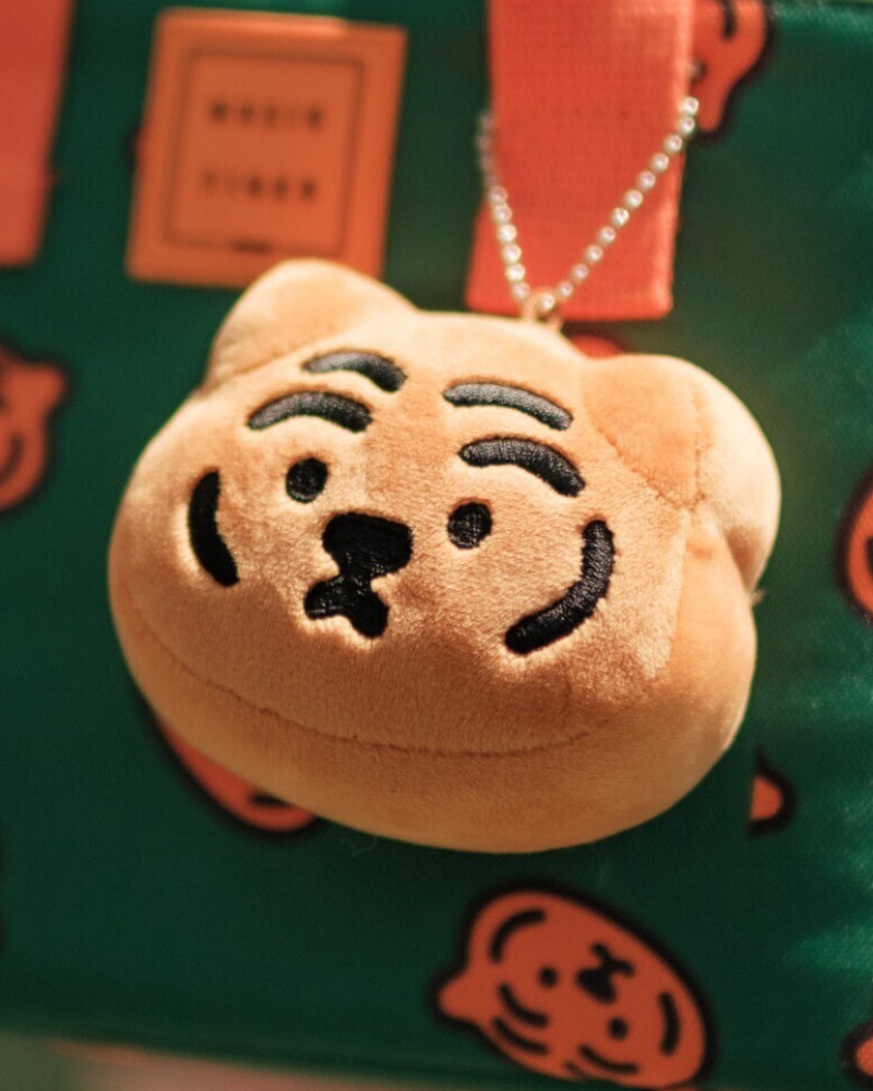 Porte-clés poupée tête de tigre MUZIKTIGER© (orange)