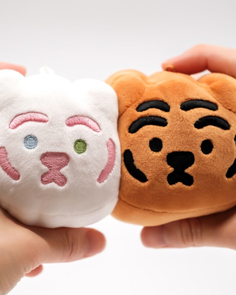 Porte-clés poupée tête de tigre MUZIKTIGER© (orange)