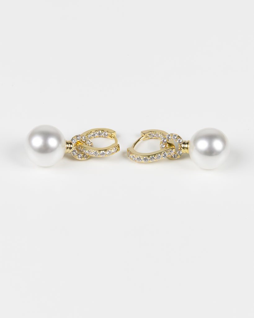 NYU NYU Luxe Pearl Hoop Earrings