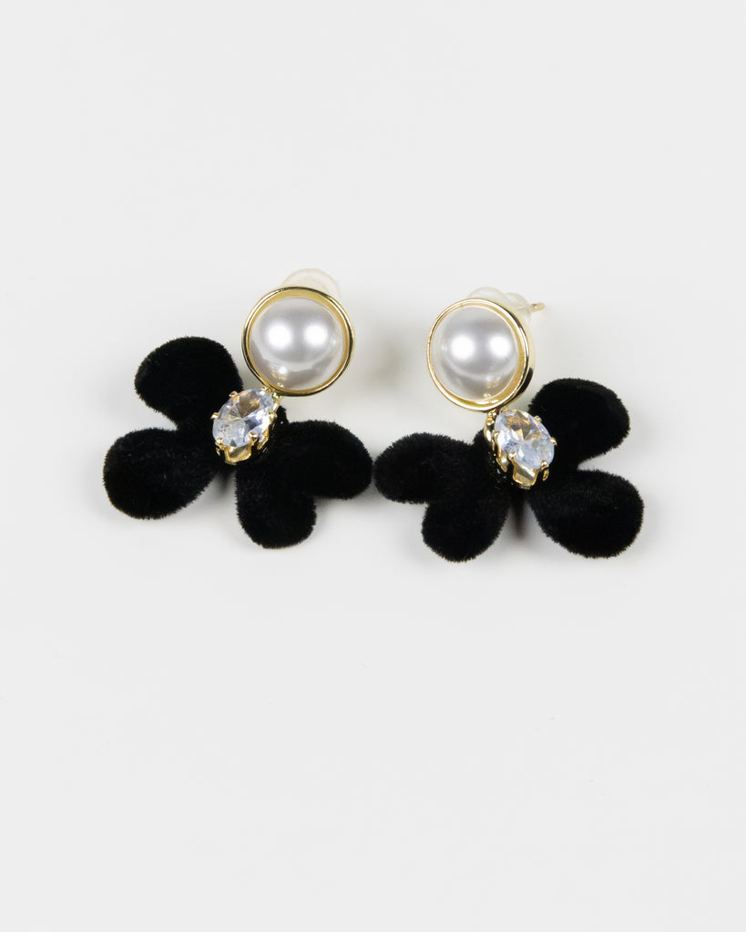 NYU NYU Bow Pearl Spark Earrings