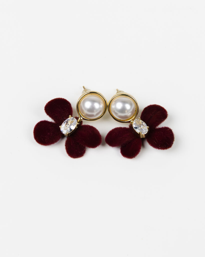 NYU NYU Bow Pearl Spark Earrings