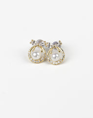 NYU NYU Sweet Halo Bow Pearl Studs