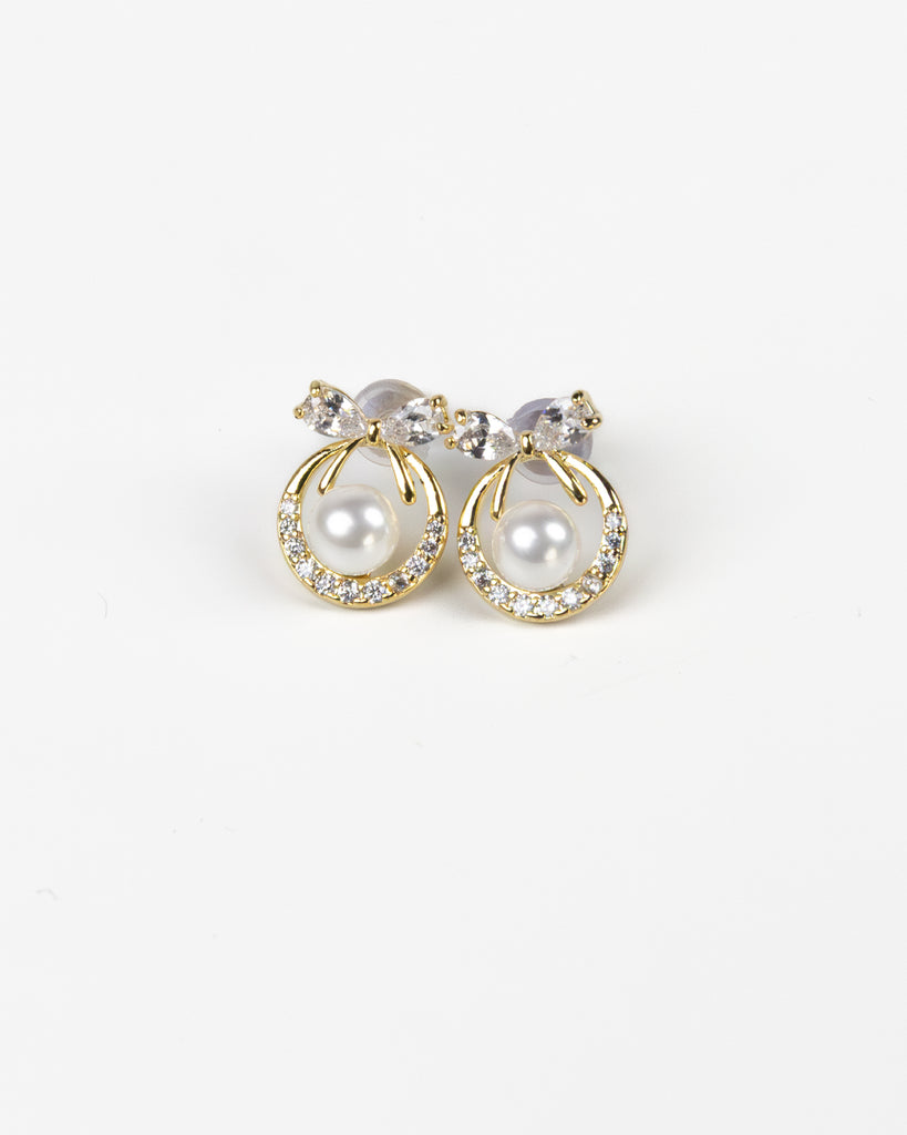 NYU NYU Sweet Halo Bow Pearl Studs