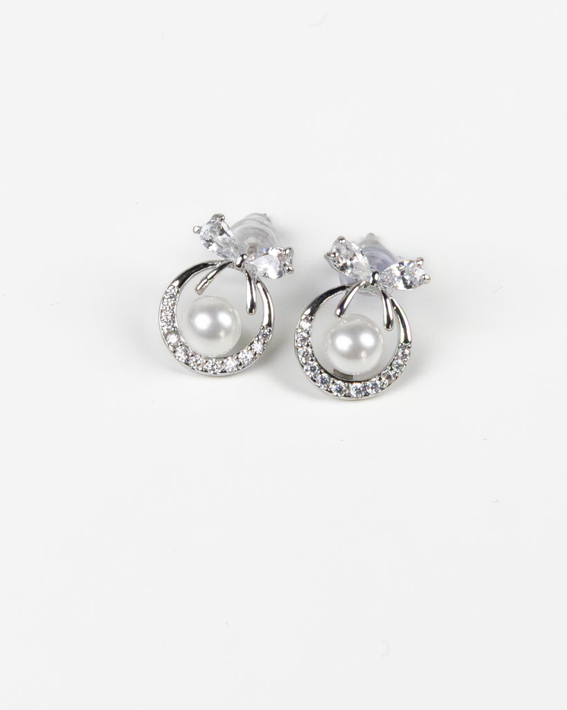 NYU NYU Sweet Halo Bow Pearl Studs