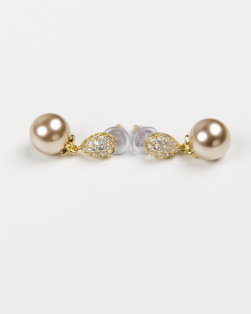 NYU NYU Golden Sprinkle Pearl Drop Earrings