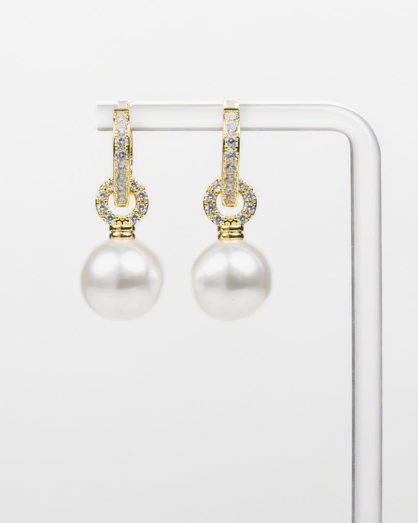 NYU NYU Luxe Pearl Hoop Earrings