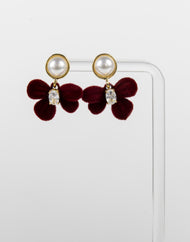 NYU NYU Bow Pearl Spark Earrings
