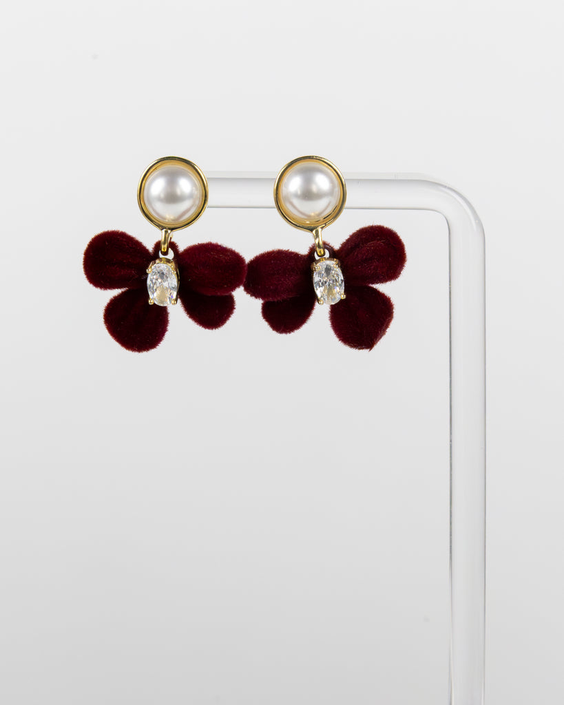 NYU NYU Bow Pearl Spark Earrings