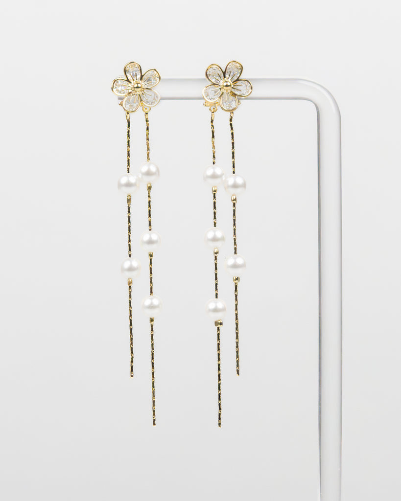 NYU NYU Pearl Blossom Drop Earrings