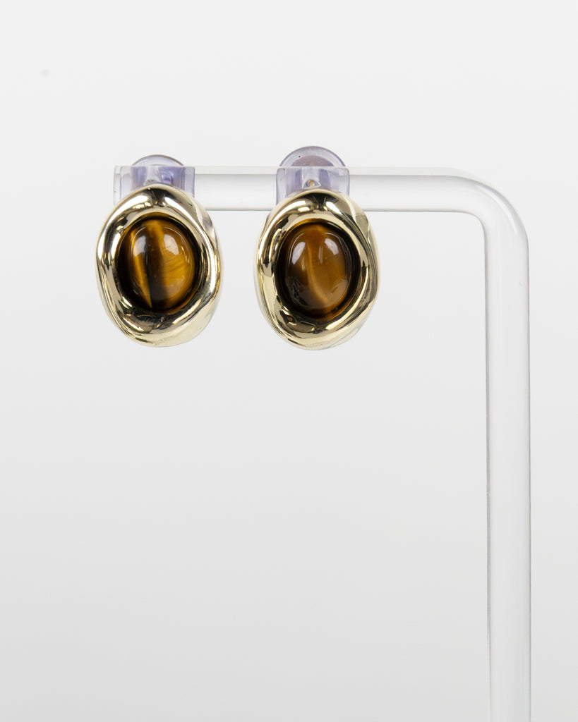 NYU NYU Gold Cat-Eye Halo Studs