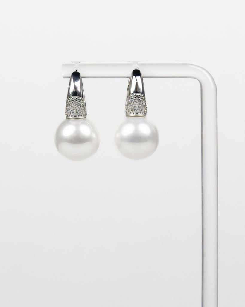 NYU NYU Pearl Halo Hoop Earrings