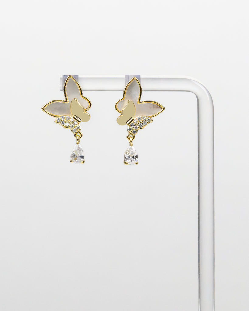 NYU NYU Butterfly Duo Drop Earrings