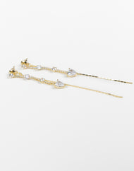 SUKOSHI Crystalline Veil Heart Drop Earrings