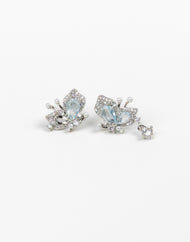 SUKOSHI Crystal Wing Butterfly Pearl Studs