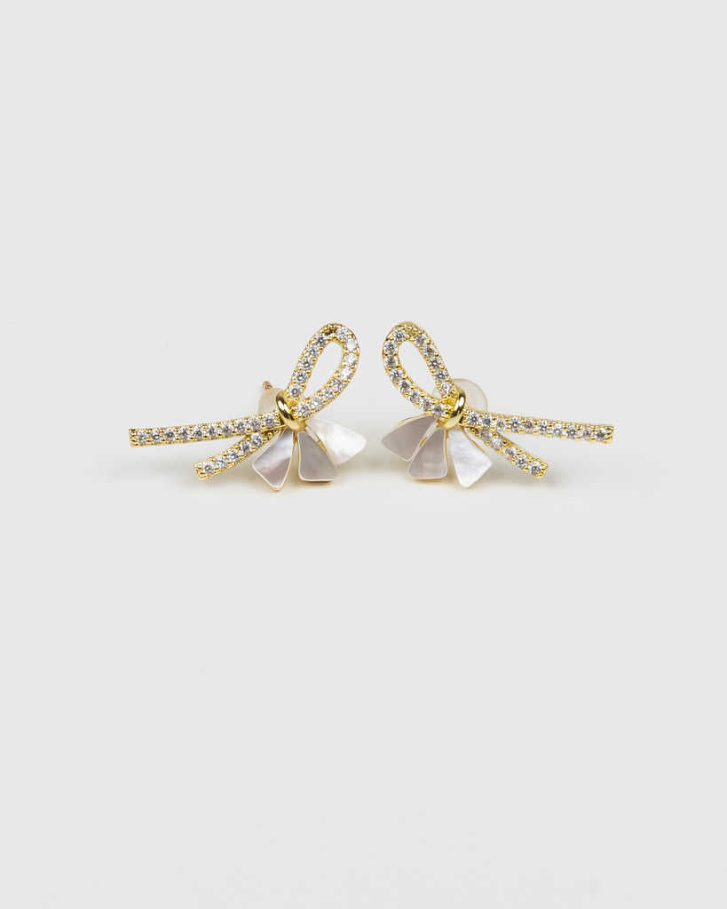 SUKOSHI Porcelain Bow Ribbon Studs